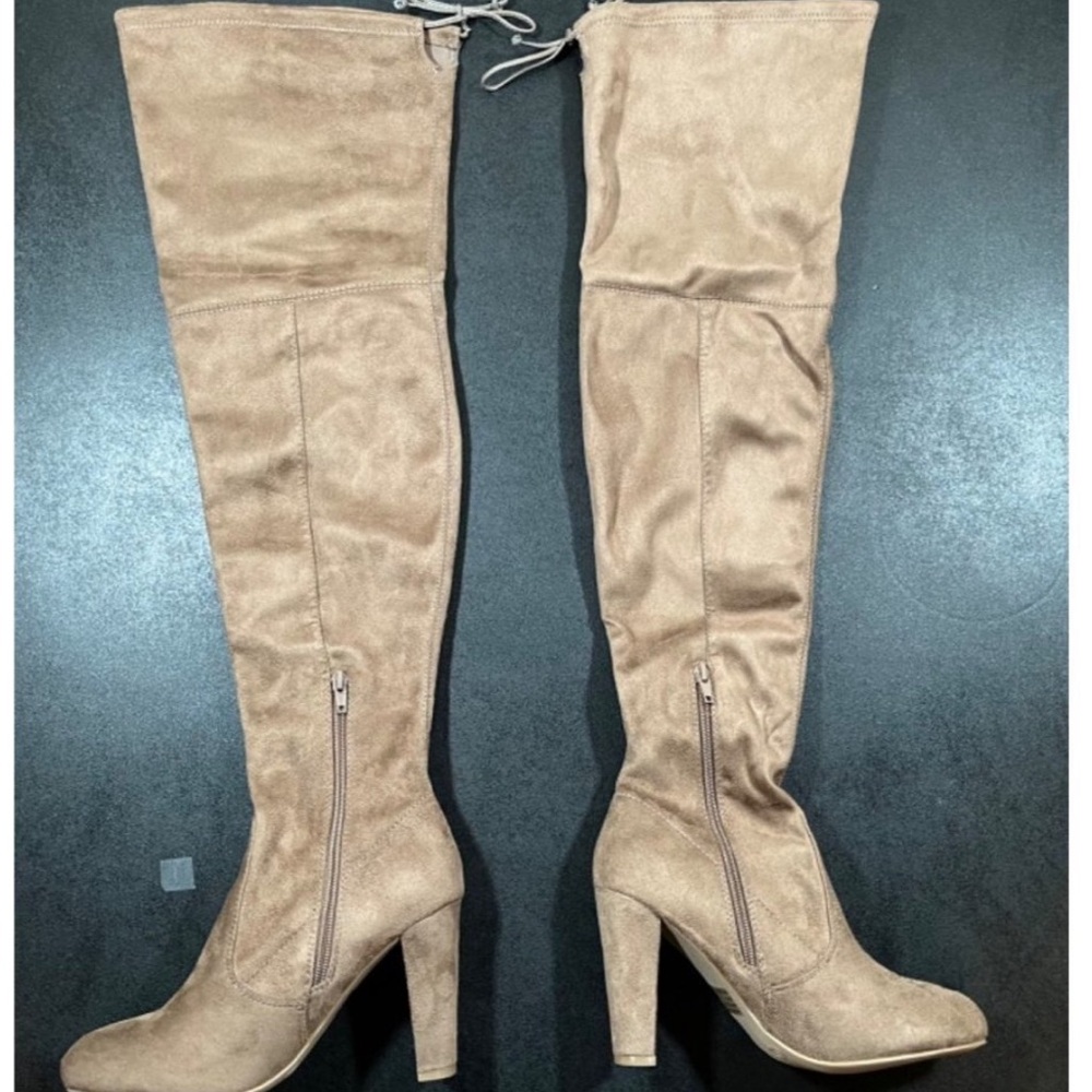 Over the Knee Amaya Tan Boots (NWOT) - Picture 12 of 16